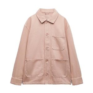 ZARA Pocket Oversized Pink Shirt size Small. New with tag